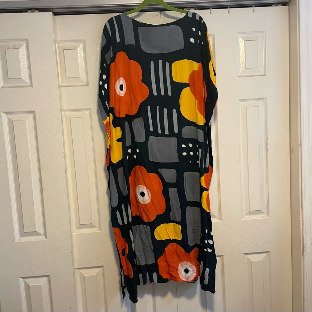 Sylca Orange Poppies Kaftan